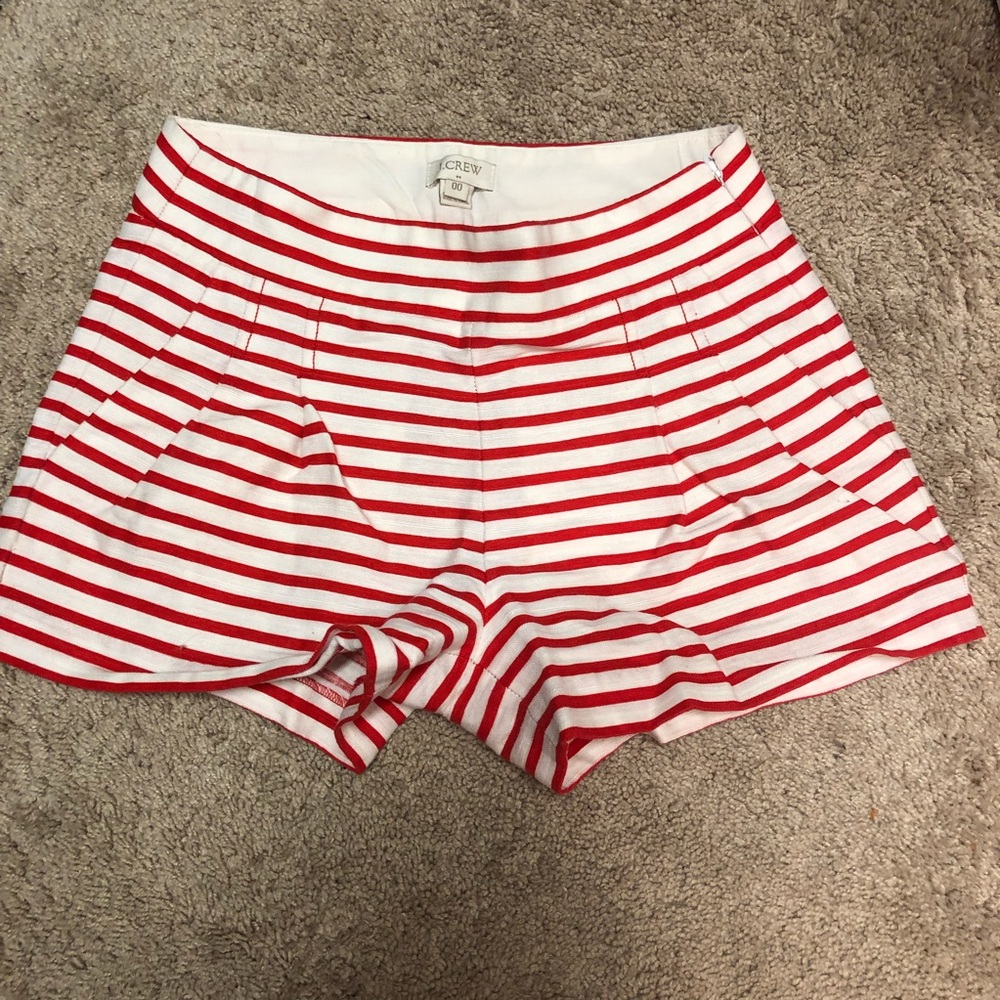 J Crew red/white stripe shorts